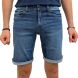 Maik Mid Blue Damaged Denim Short