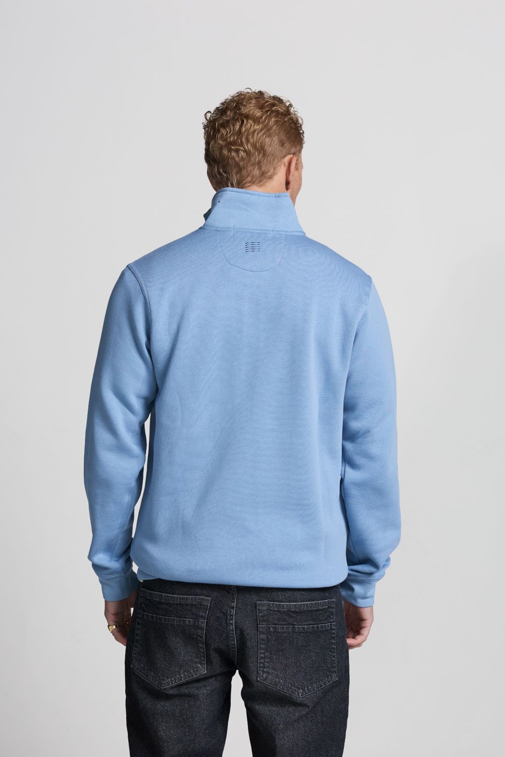 Tisso Halfzip Sweater Faded Denim