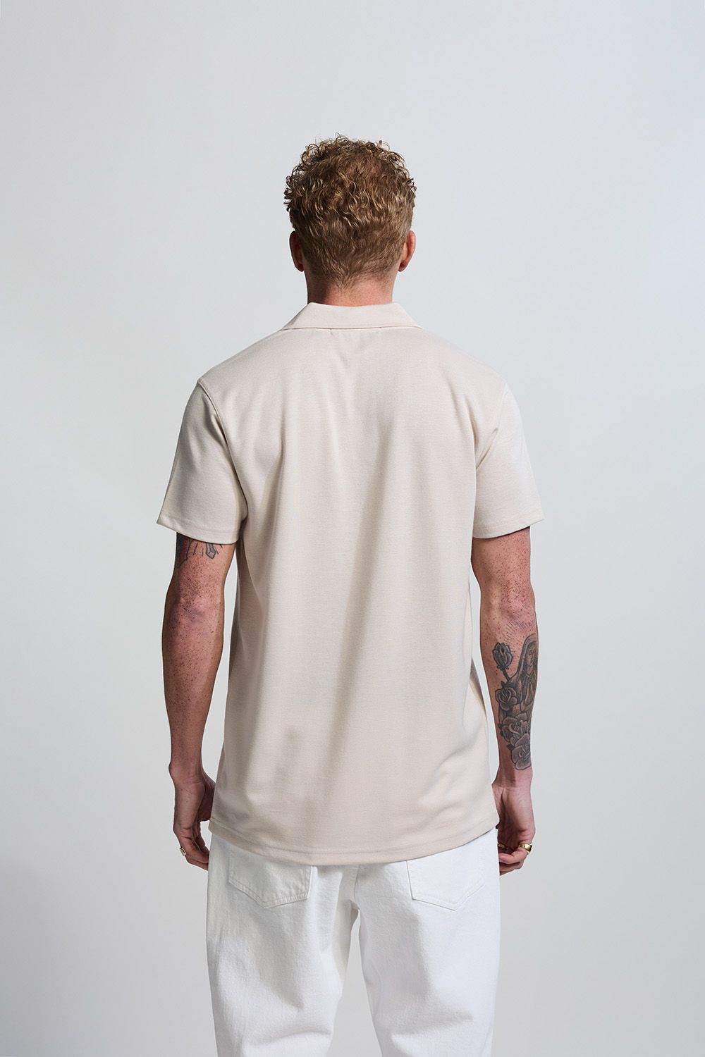 Polo Open Collar  Moonbeam