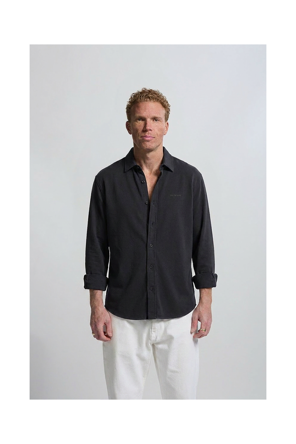 Button Down Shirt Long Sleeves  Black