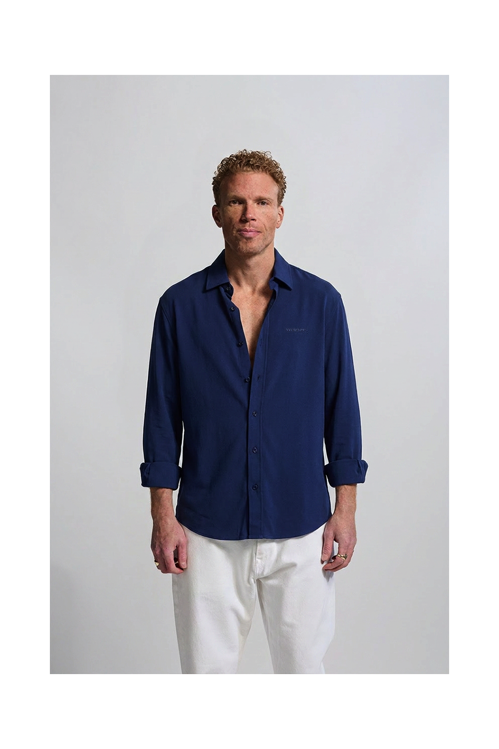 Button Down Shirt Long Sleeves  Navy
